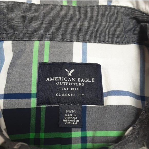 American Eagle Button Up Shirt Mens Medium - Picture 3 of 15